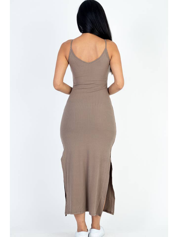 CAPELLA APPAREL - Wholesale Dress - Women's - Ribbed Side Slit Long Cami Dress27