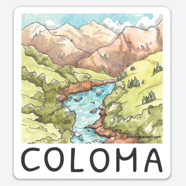Coloma River Bends for wholesale by Drew Madden Art Stickers