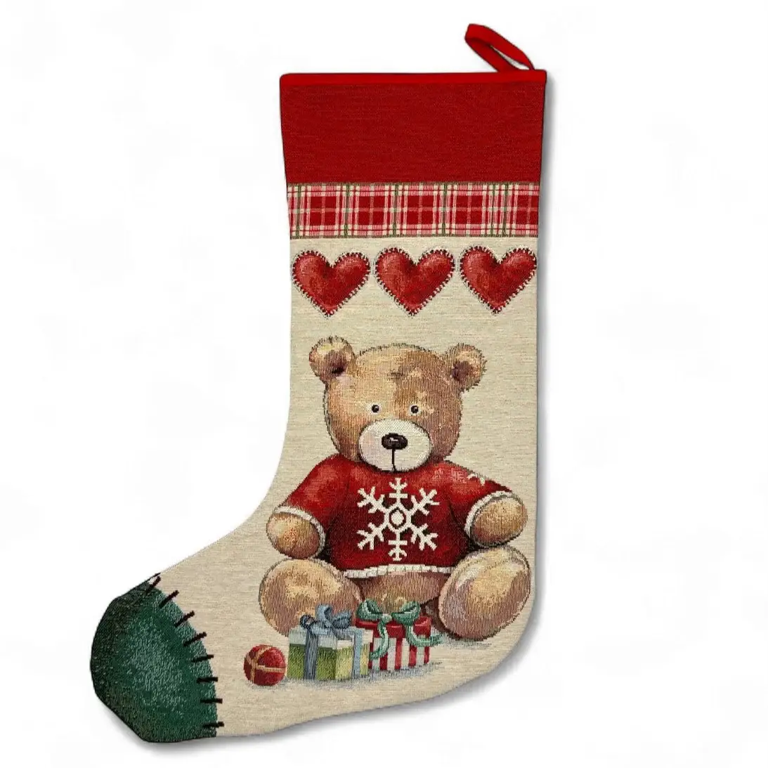Hesta - Wholesale Holiday Stocking - CHRISTMAS SOCKS Premium Gobelin TEDDY 43x29 cm0