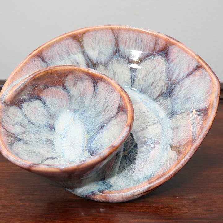 Sawdust and Clay - Wholesale Decorative Plate/Dish/Bowl - Artisan Swirly Bowls- Ceramic Serving Bowls- Assorted Case5