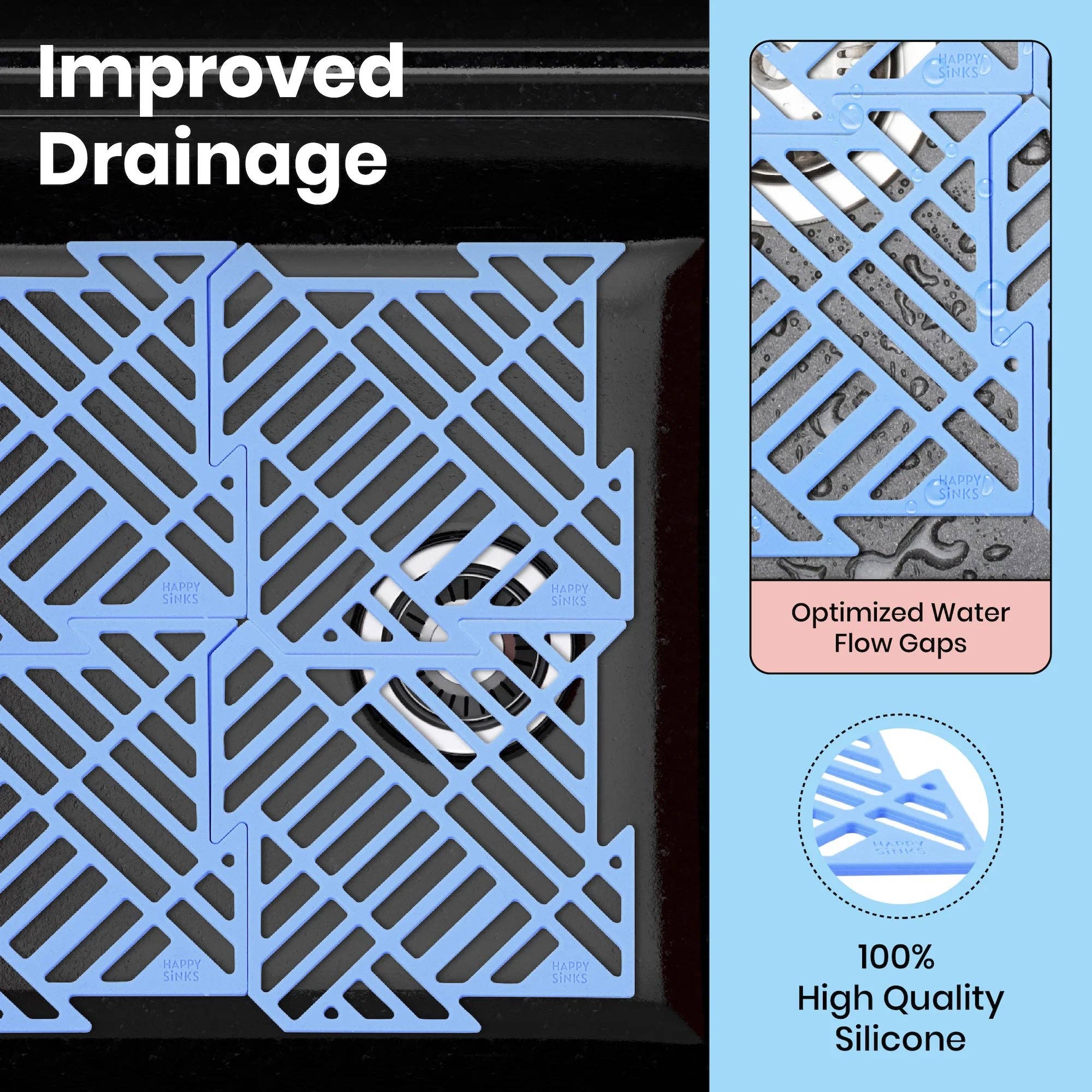 HAPPY SiNKS - Wholesale Sink Strainer/Stopper - Kitchen Sink Mat - Silicone14