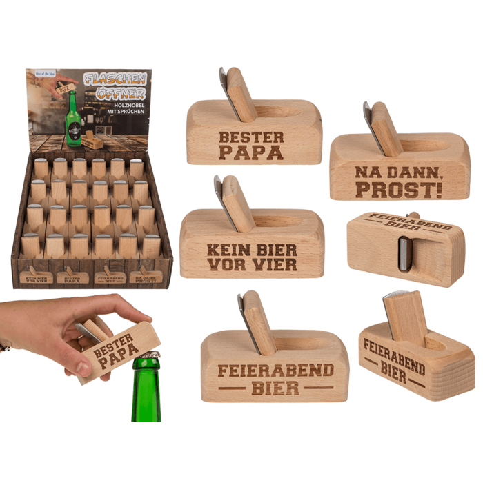 Out of the blue KG - Wholesale Bottle/Wine Opener - Metal bottle opener with wooden handle, Slicer,0