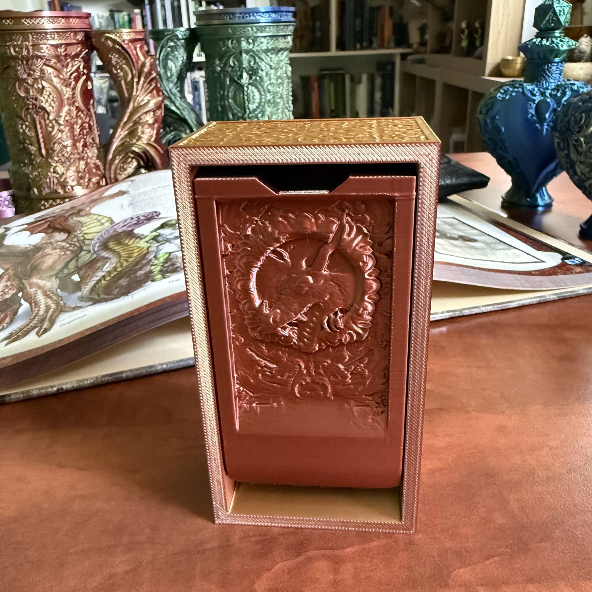 American Carver LLC - Wholesale Dice - Folding Dragon Dice Tower & Storage | TTRPG, D&D, TCG, CoC2