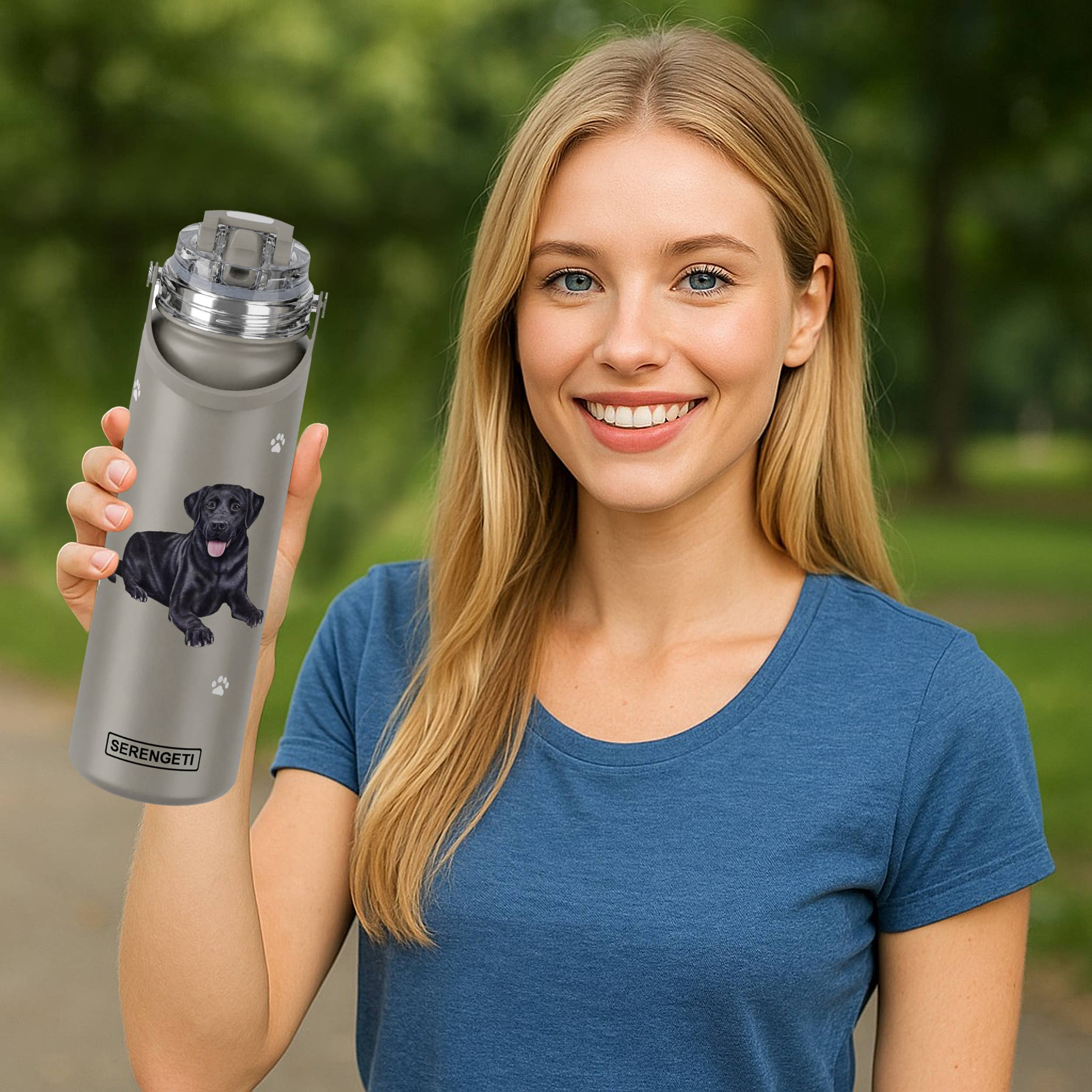 E&S Pets - Vente Bouteilles d'eau - Labrador - Noir - Bouteille d'eau en acier inoxydable - 24oz3