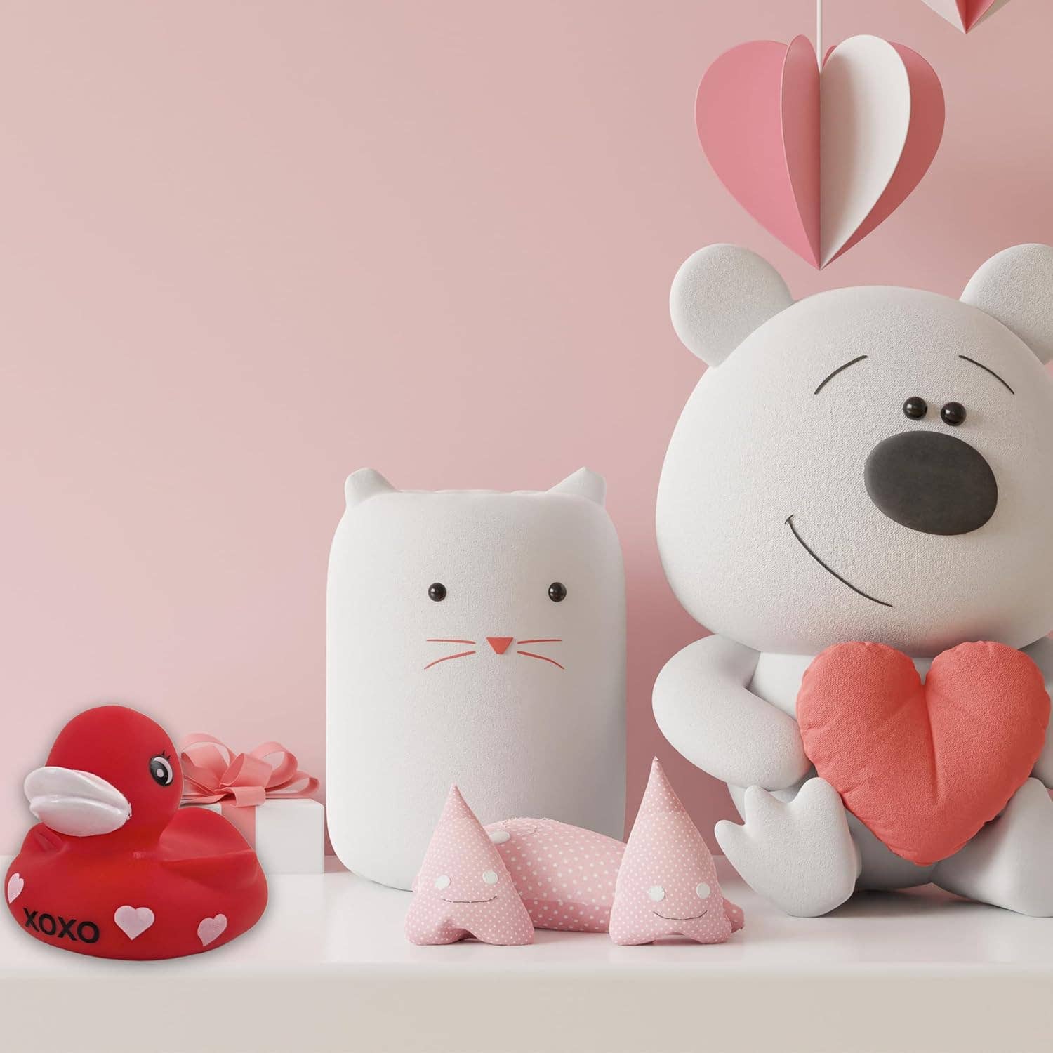 4E's Novelty - Vente Jouet pour le bain – bébé - Lot de 2 canards en caoutchouc de 3" pour la Saint-Valentin - Grand canard en caoutchouc rouge XOXO Sweetheart6