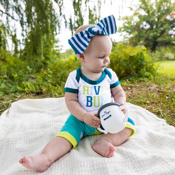 Pavilion - Wholesale Bodysuit (Non-Footed) - Baby - River Bum - 12-24 Month Dark Teal Trimmed Bodysuit