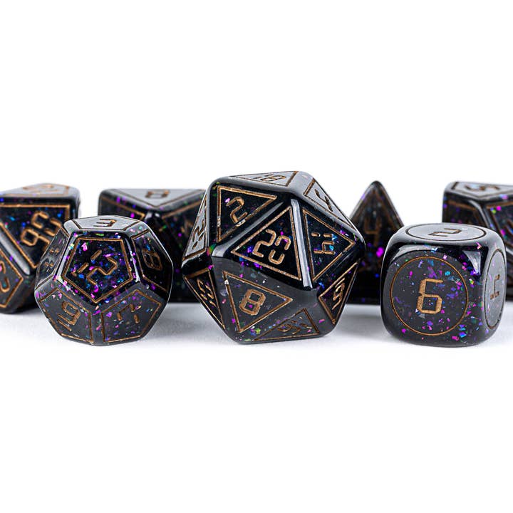 FanRoll by Metallic Dice Games - Wholesale Dice - Limited Edition: Out of Print Set of 7 Resin Dice for D&D