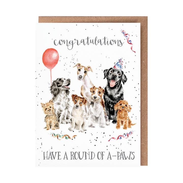 Wrendale Designs - Wholesale Birthday Card - Round of a-paws