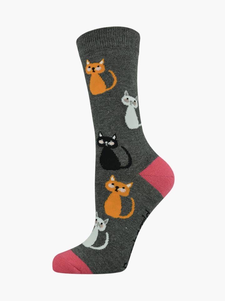 WOMENS KITTY CATS BAMBOO SOCK for wholesale by Bamboozld