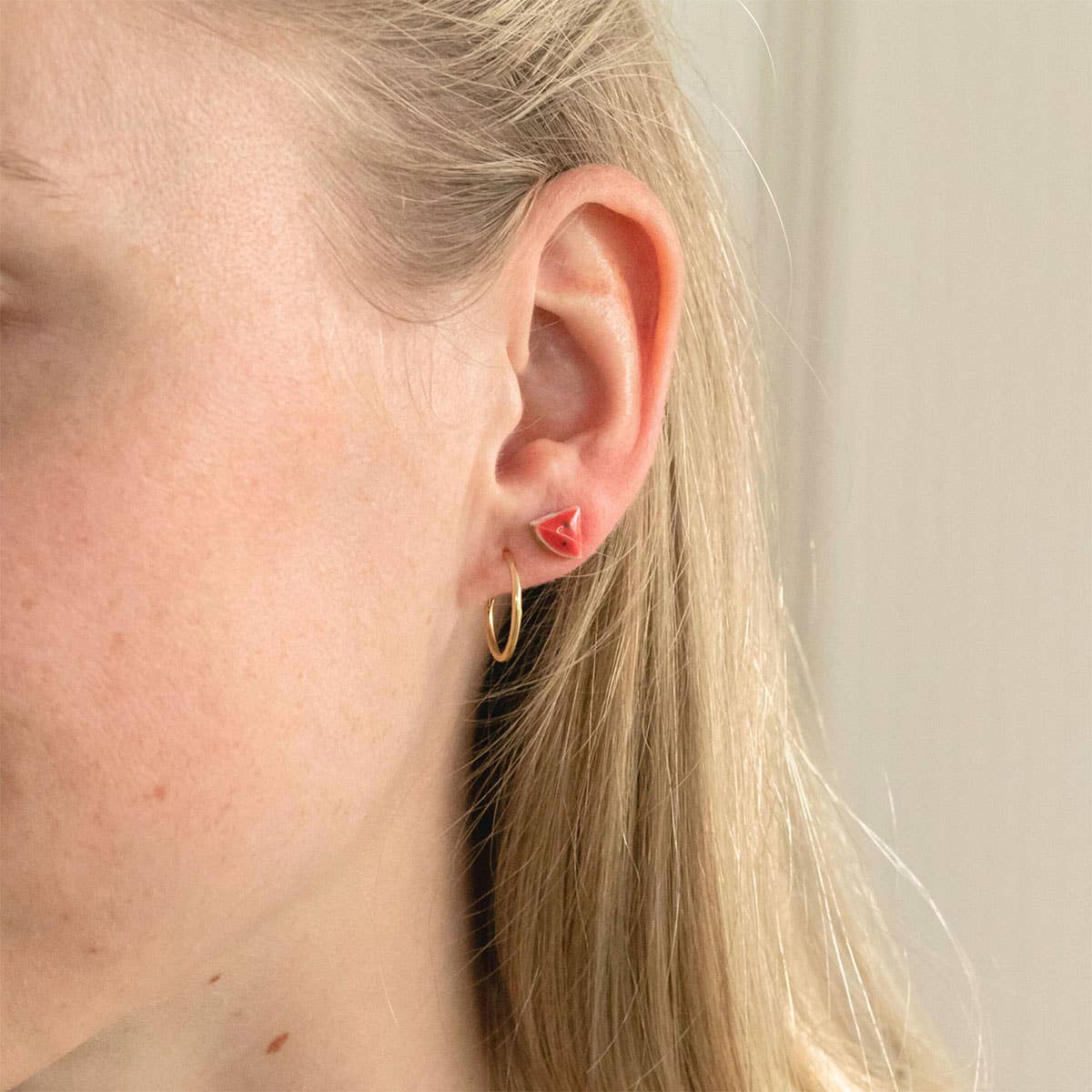 La Petite Épicerie – Großhandel Ear-Jackets/-Climbers – Porzellan-Ohrringe – Wassermelone1