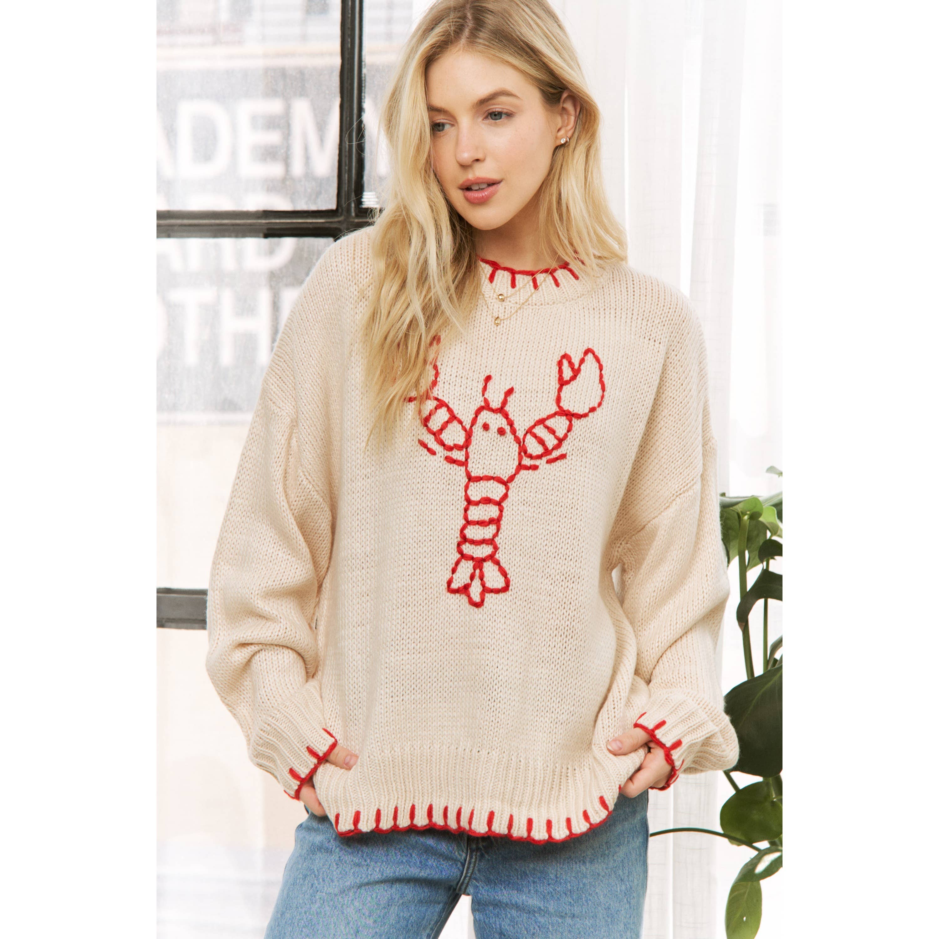 Sweet Generis - Wholesale Knit Sweater - Women's - MY LOVELY LOBSTER CASUAL PULLOVER SWEATER46