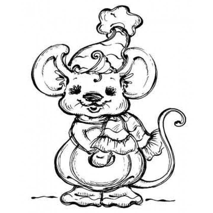 Chris Mouse Rubber Stamp for wholesale by Stamp Addicts