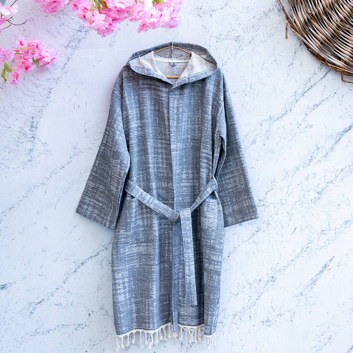 Kikoya - Wholesale Robe - Unisex - Terrybacked Bathrobe Turkish Cotton Light Weight Hood Quick12