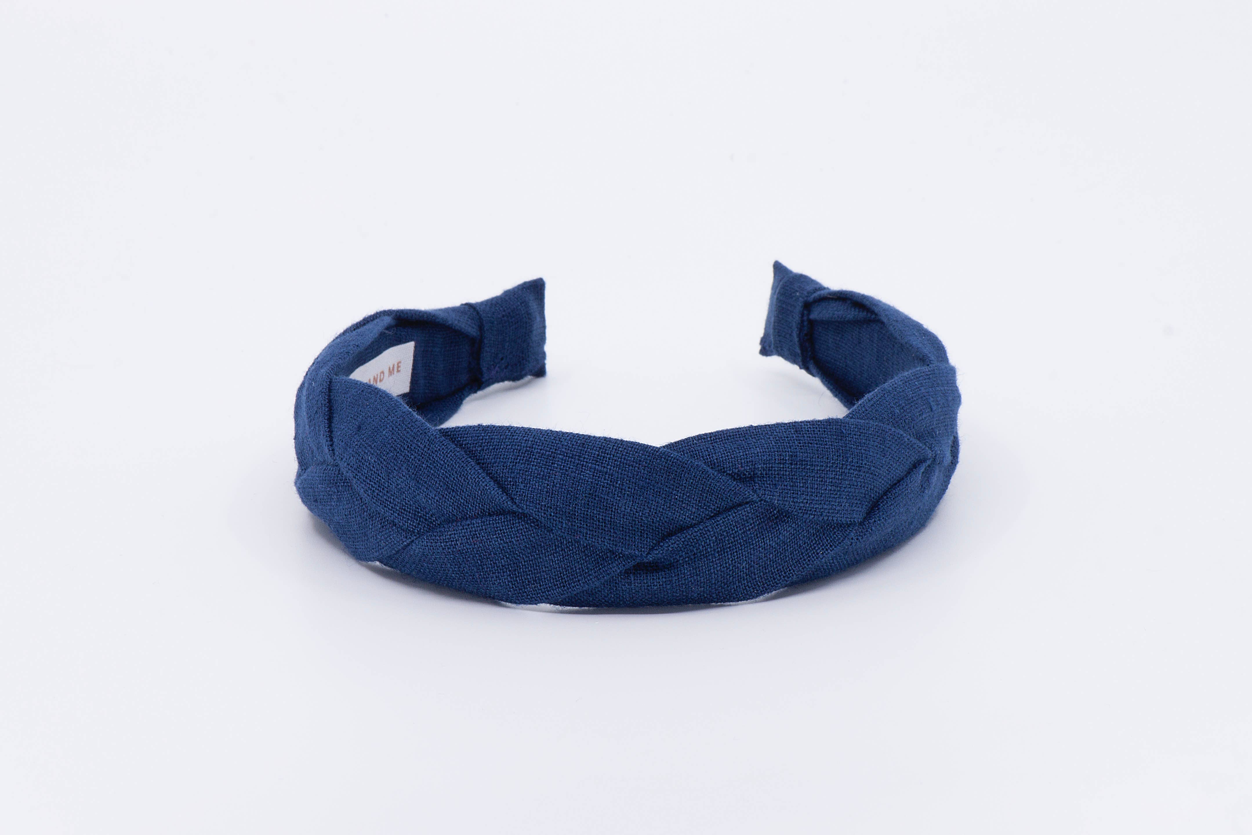 Maddie and Me Handmade - Wholesale Fashion Headband - Women's - Navy Blue Braided European Linen Headband | Neutral Headband1