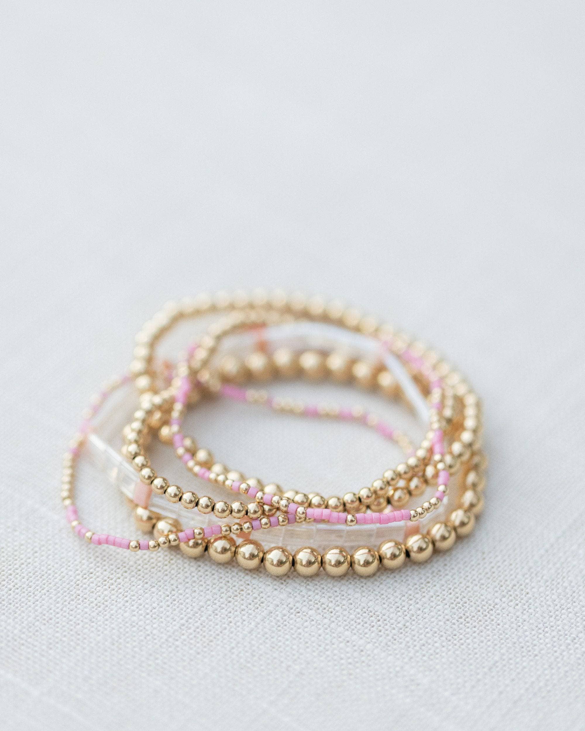 Coast and Cove - Wholesale Beaded Bracelet - Goldie Sprinkle - Pink7