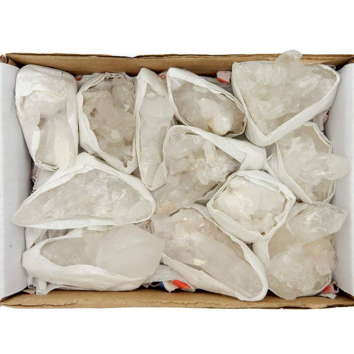 Rock Paradise - Wholesale Spiritual Stone/Crystal - Crystal Quartz Cluster Flat Box - S126TS