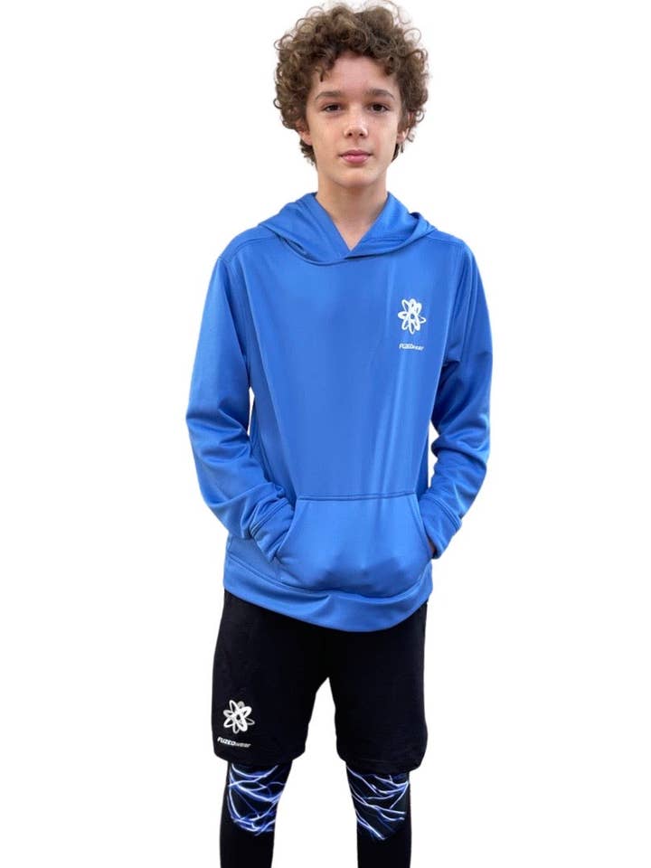 Blaze Performance Fleece Hoodie- Blue for wholesale by FUZEDwear
