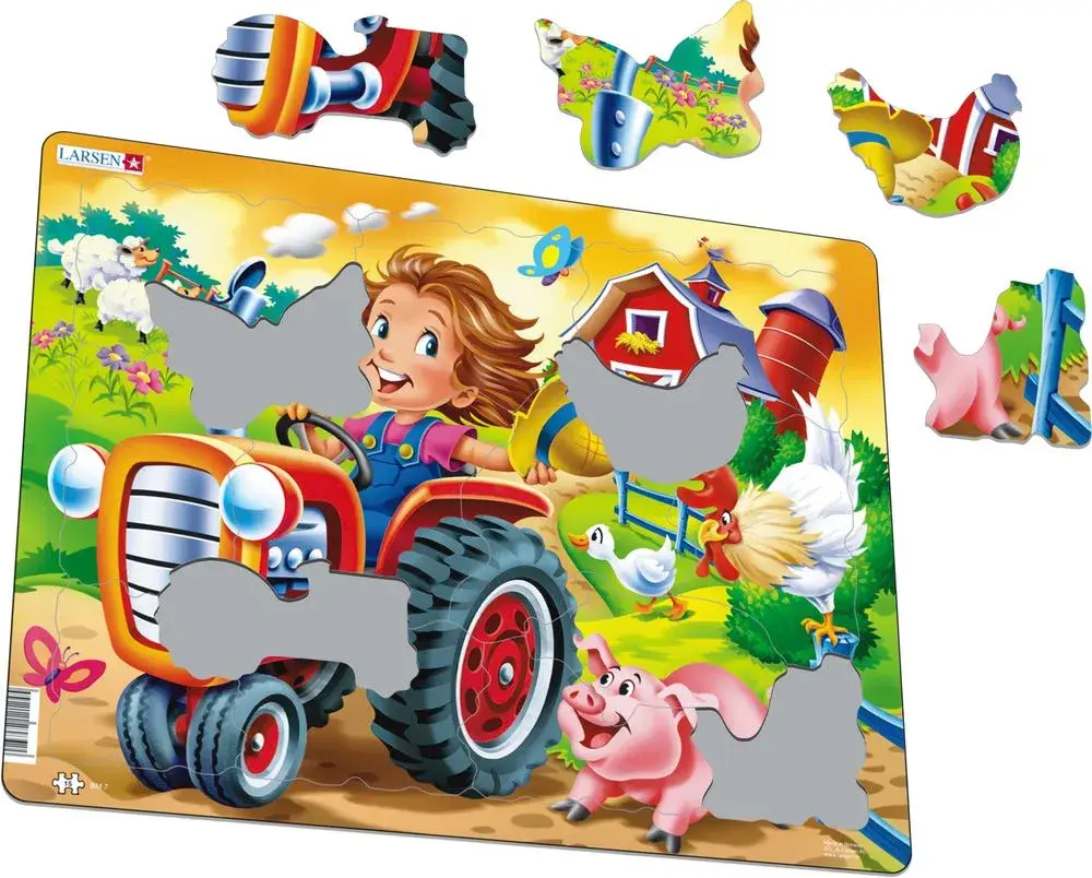 Springbok Puzzle - Vente Puzzle – enfant - Puzzle de 15 pièces pour enfants de ferme avec tracteur1