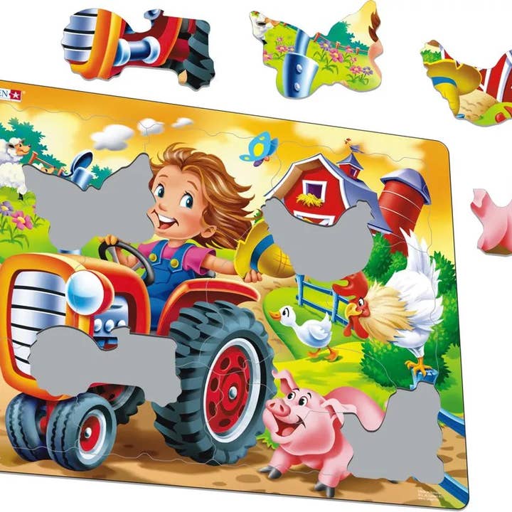 Springbok Puzzle - Vente Puzzle – enfant - Puzzle de 15 pièces pour enfants de ferme avec tracteur1