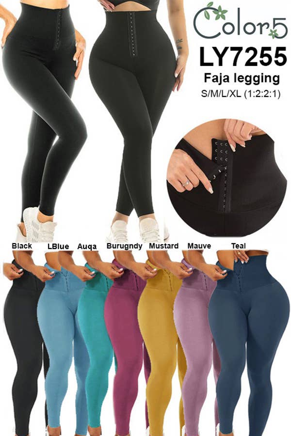 Color 5 – wholesale Sport-/loungeleggings – Dam – Enfärgad kroppsformare med hög midja tonande faja yoga leggings7