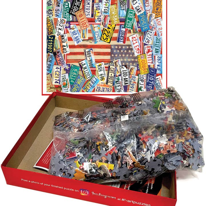 Hart Puzzles - Wholesale Puzzle - Adult - State Plates of the USA by Kate Ward Thacker2