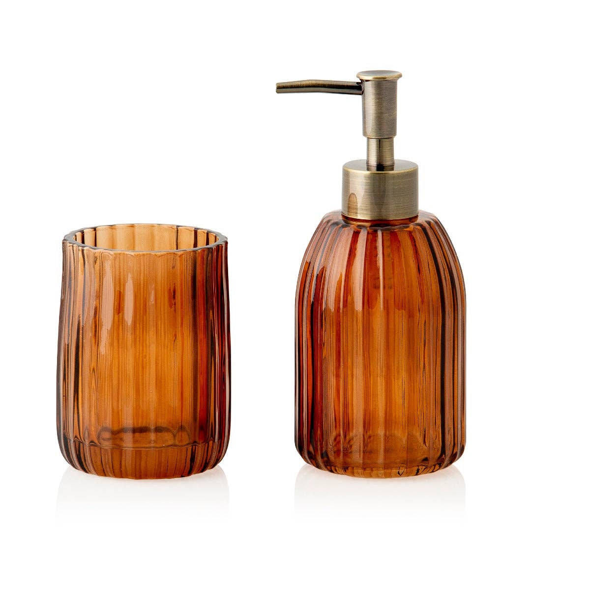 Andrea House - Wholesale Soap Dispenser - Vintage-style orange glass bathroom dispenser1