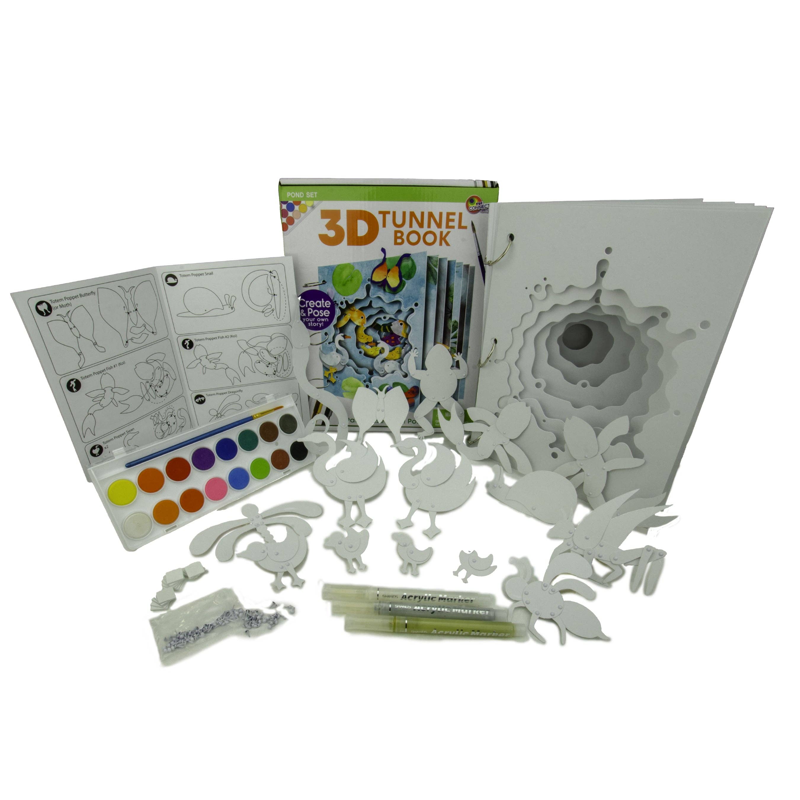 EyeConnect Crafts - Wholesale DIY Craft Kit - Kids - 3D Tunnel Book: POND (Deluxe Size)18