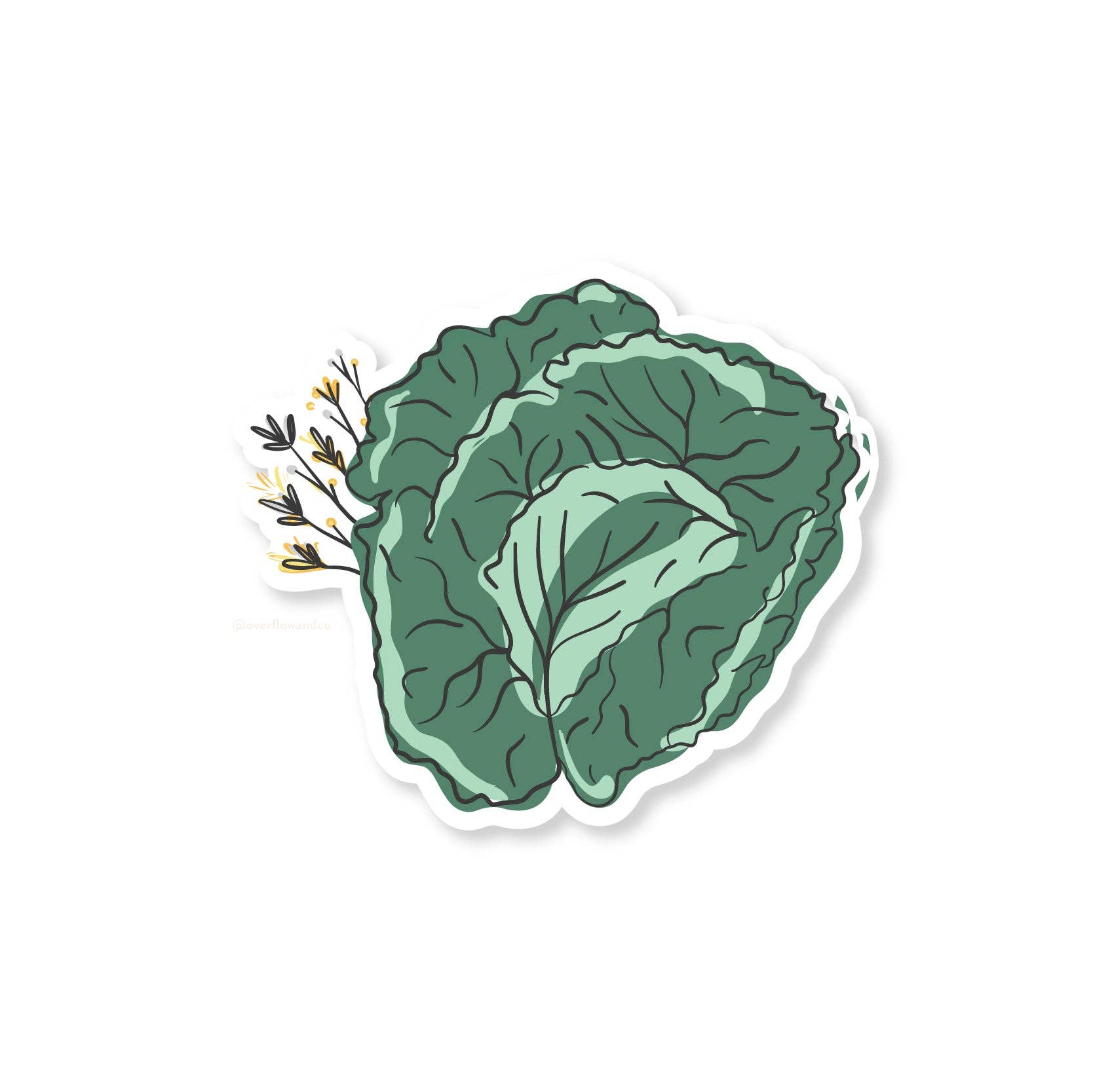 Overflow & Co. - Wholesale Sticker - Head of Lettuce Sticker0