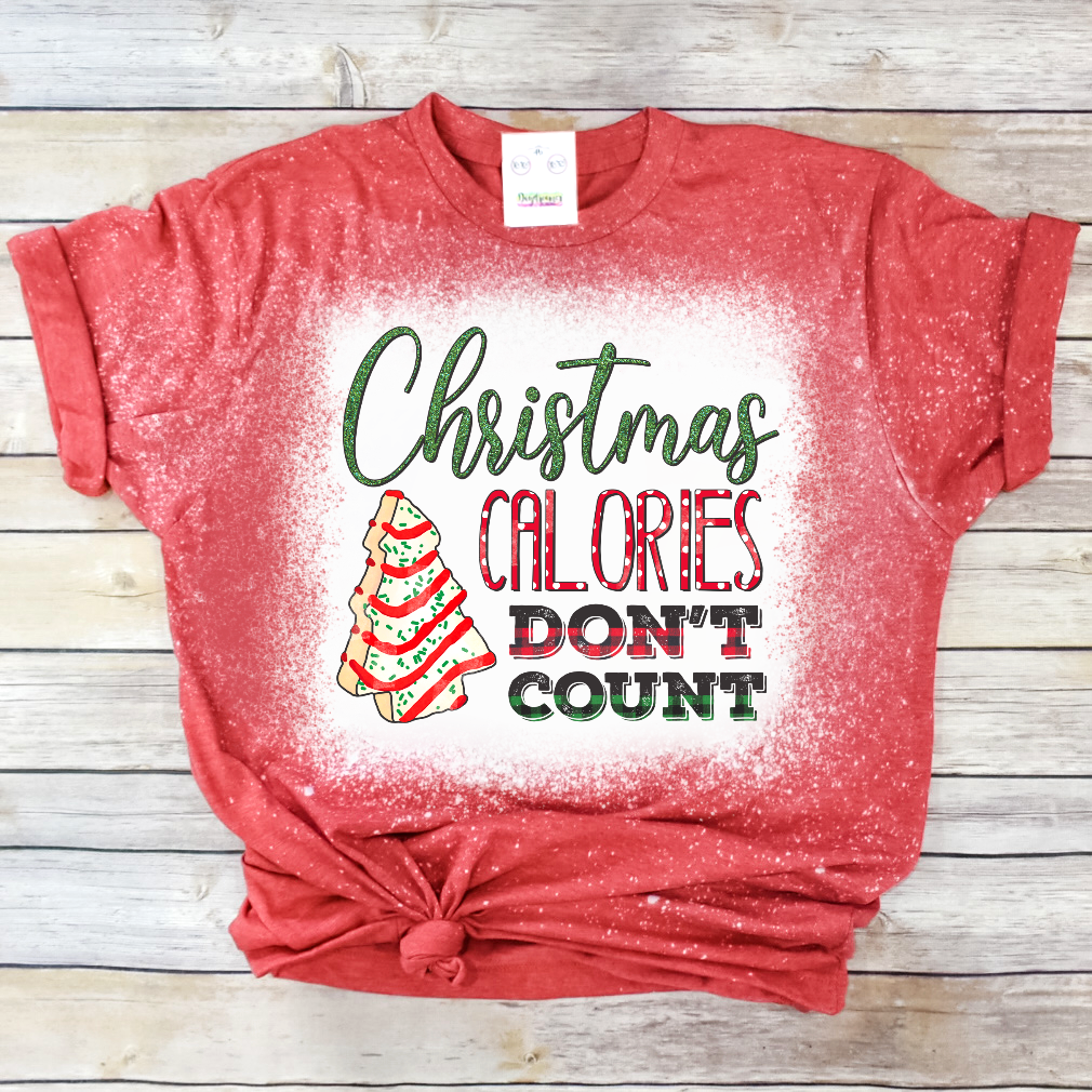 Daydreamer Designs - Wholesale Screen Printed T-Shirt - Women's - Christmas Calories Bleached Tee1