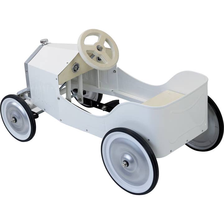 Hippychick - Vente Voiture/camion miniature – enfant - Vilac Grande Voiture à Pédales Blanche – Jouet Classique à Chevaucher pour Enfants1