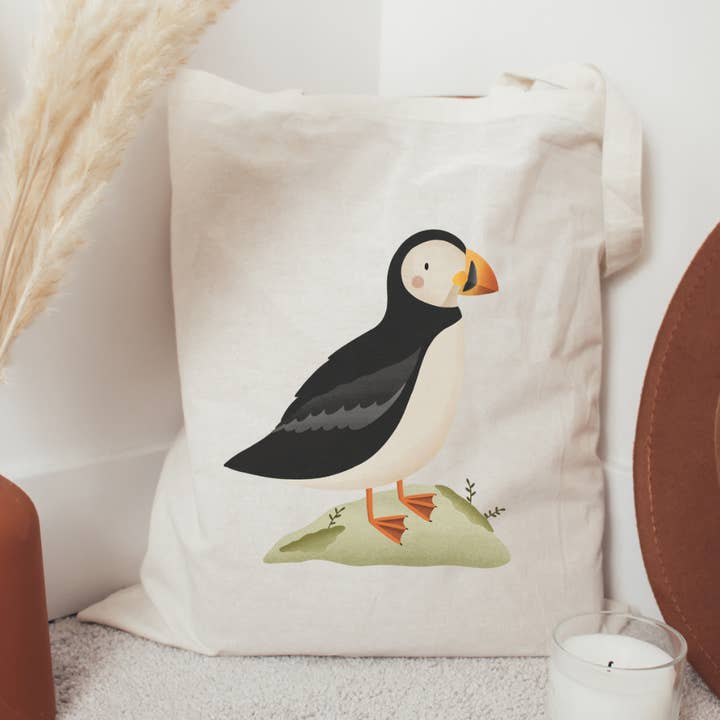 Sac en tissu Puffin/Puffin - Sac en jute Iceland pour la vente par Tilda&Theo