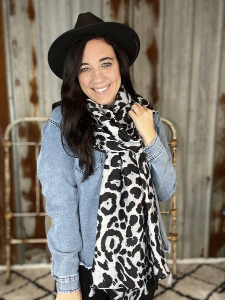 Oversized Leopard Tassel Scarves for wholesale by Briano Wholesale