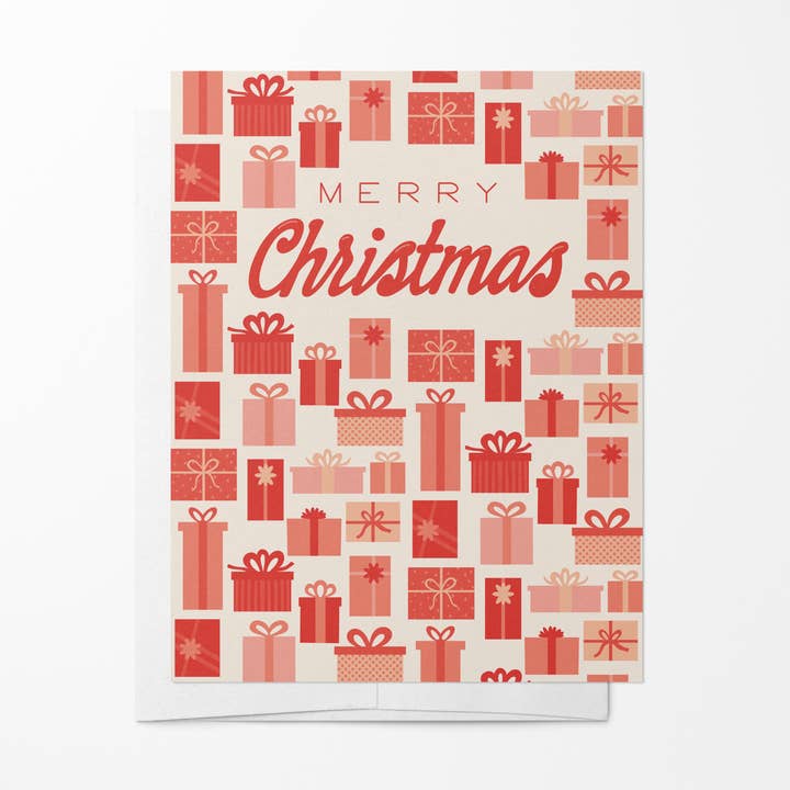 Christmas Greeting Card - Merry Christmas Presents for wholesale by Drawn by Diana