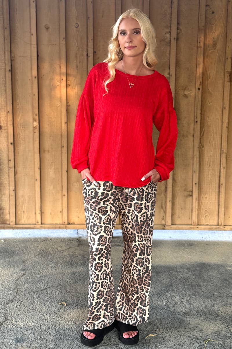 24-Hrs Fashion - Wholesale Pants - Women's - Leopard Print Pants With Side Pockets 4