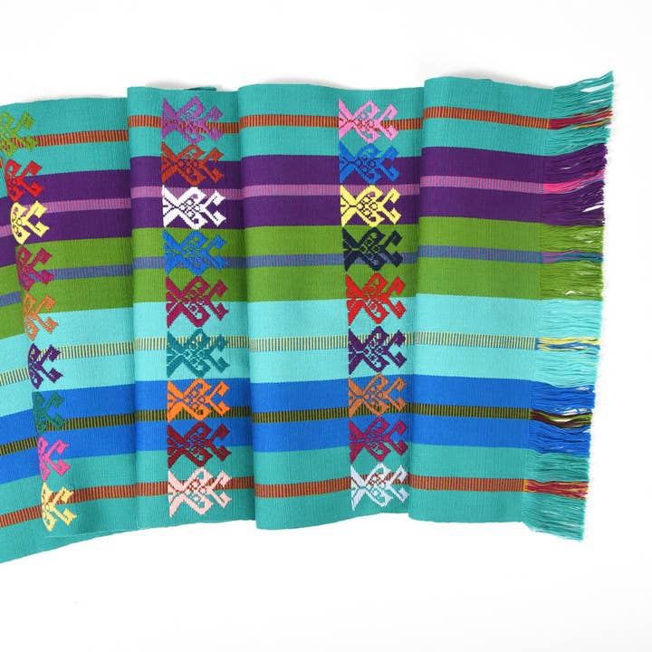 Hantverkstillverkad guatemalansk handvävd festbordslöpare för wholesale av Mayamam Weavers