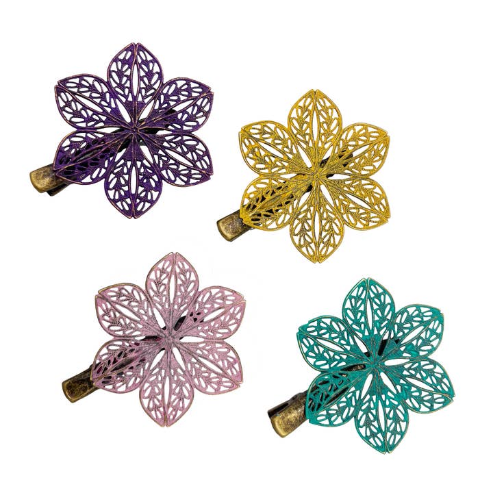 Filigraan haarspeldje Plucky Flower voor wholesale door Gleeful Peacock