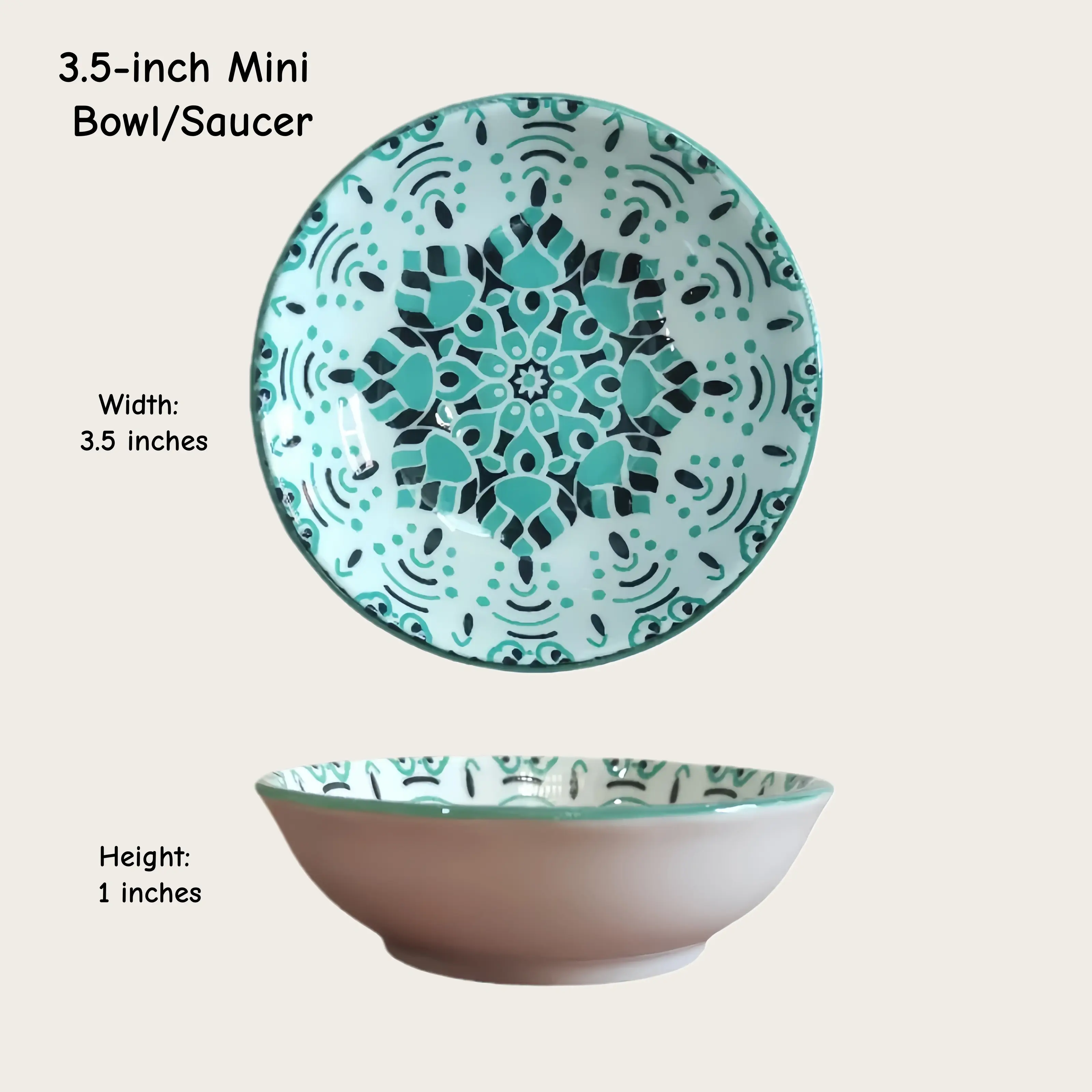 Otterware - Vente Bols à condiments/sauces - Plats à trempette en céramique style marocain (6 styles)9