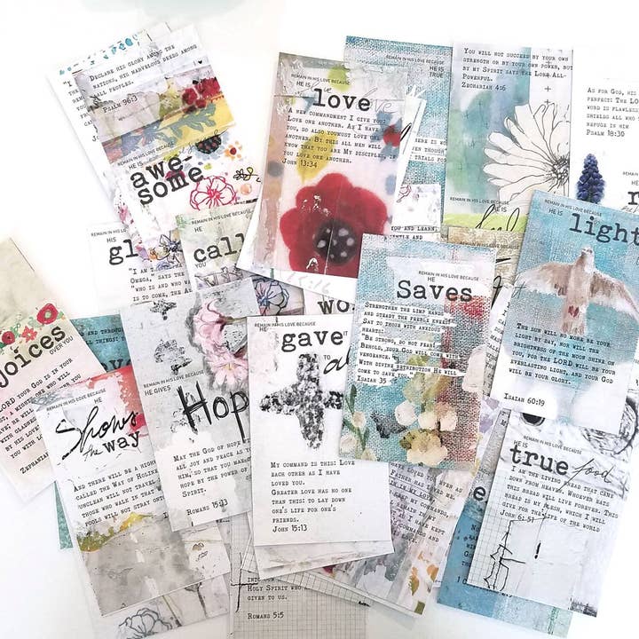 Open Journey - Wholesale Stationery/Notecard Set - Remain in My Love - set of 40 Bible Journaling Cards with prompts and Bible verses2