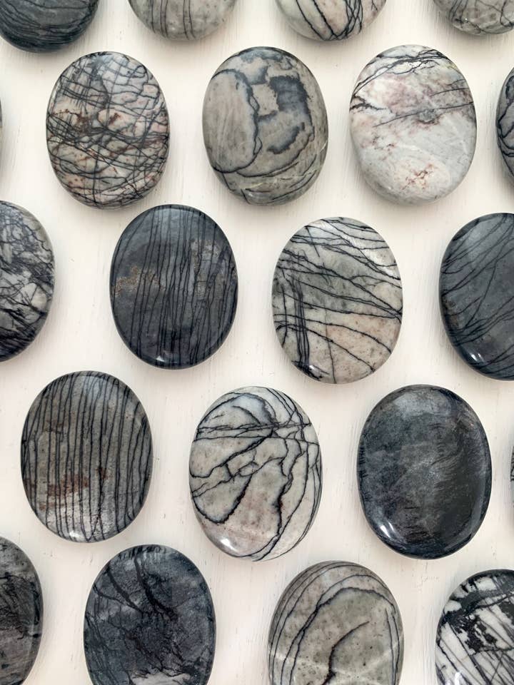 Zebra Jasper Palm Stone for wholesale by Crystal Vibes Inc.