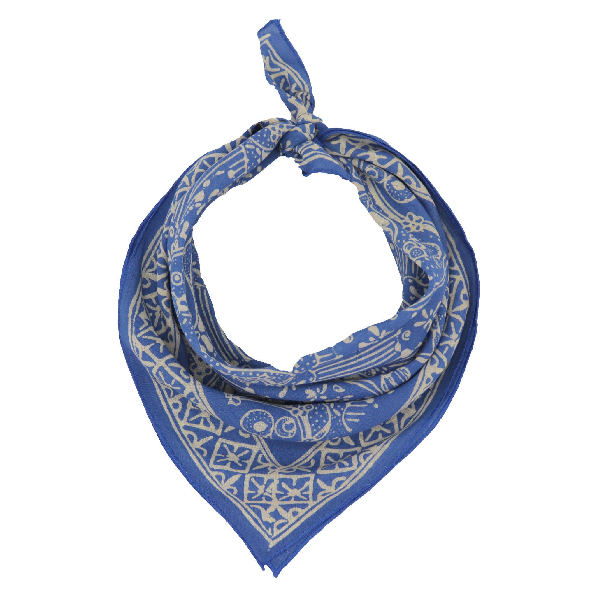 Kasih Co-op - Wholesale Bandana - Unisex - Hand Dyed Batik Bandana, 100% Soft Cotton, Tidal Flow, Patina Blue4
