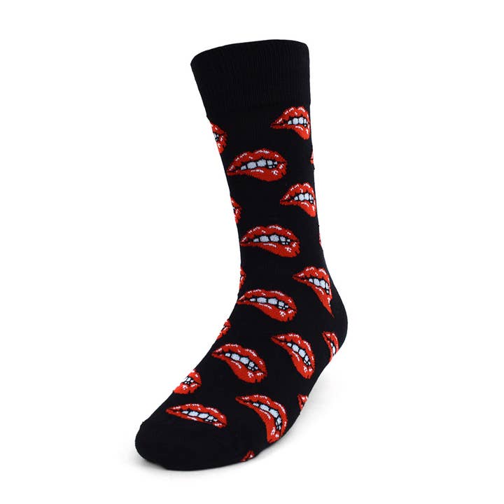 Selini New York - Wholesale Socks - Men's - Men's Sexy Lip Bite Novelty Socks NVS1765