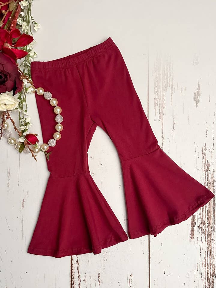 Maroon Bell Bottom Pants for wholesale by The Hair Bow Company