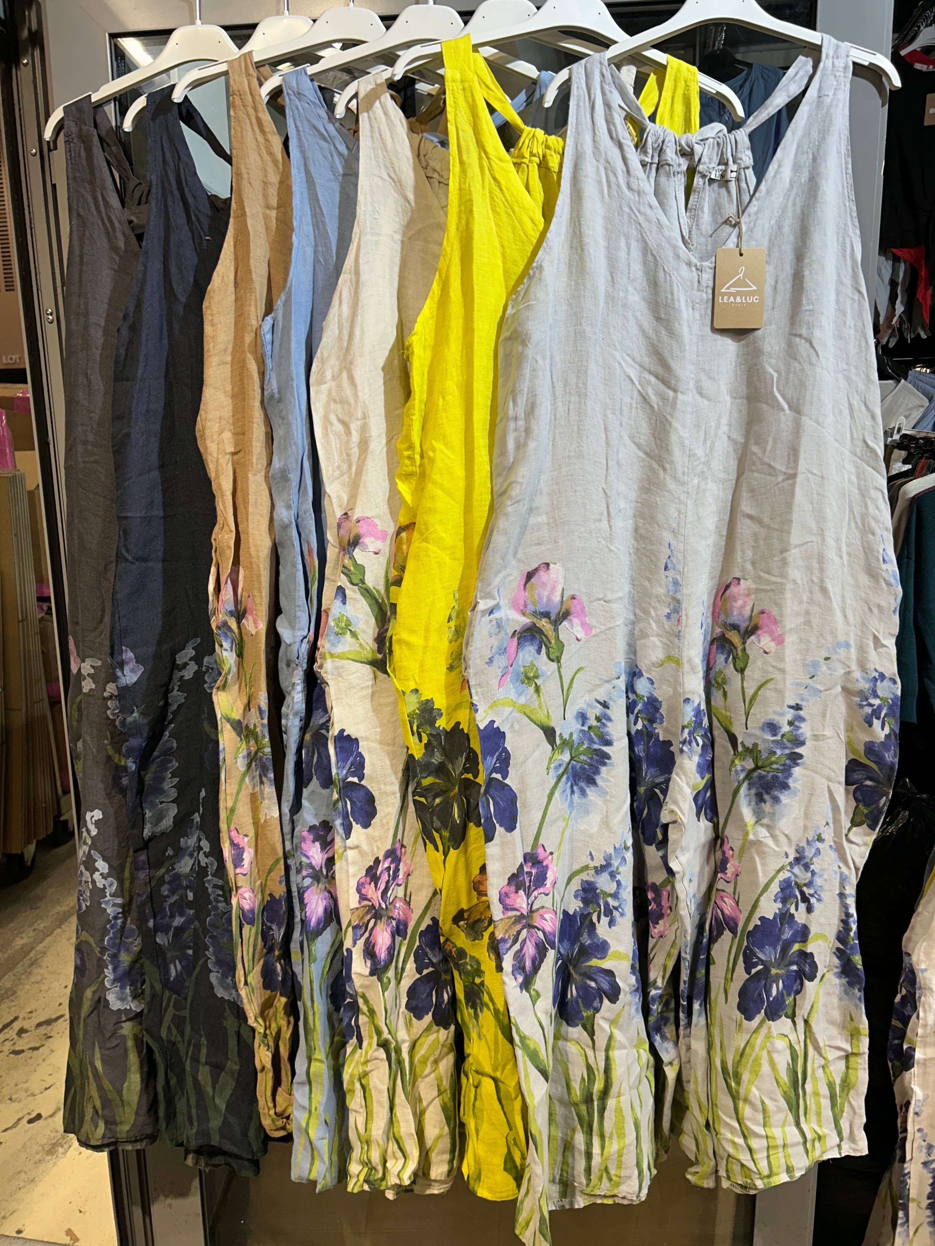 LÉA & LUC - Vente Combinaison – femme - combi  imprimé fleur en 100% lin REF. 38628