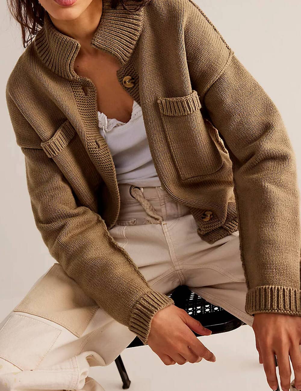 Sweetkama – wholesale Cardigan – Women’s – Ladies Button Front Dropped Shoulder Cardigan SKT5292