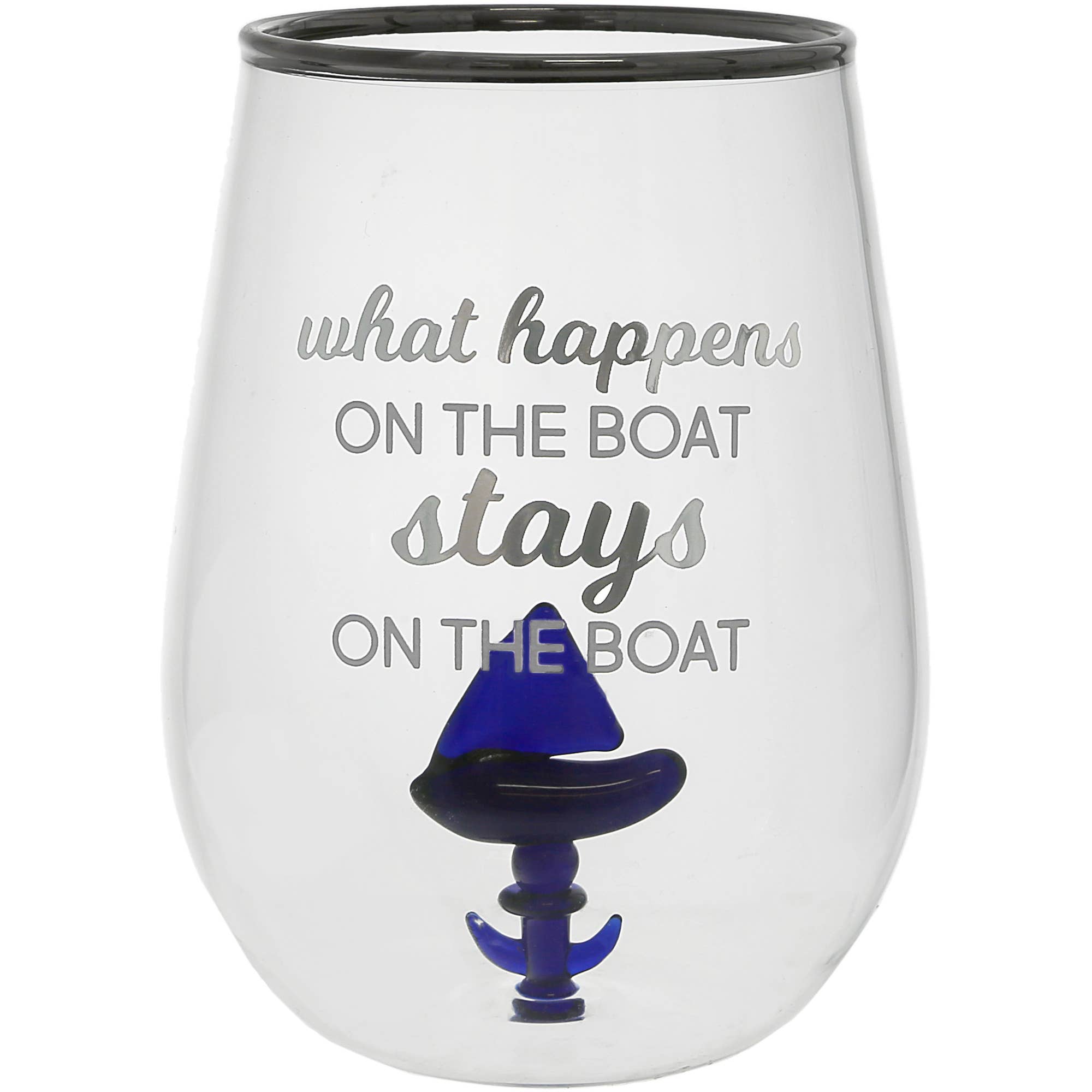 Pavilion - Wholesale Wine Glass - On The Boat - Sailboat - 19 oz. Stemless Wine Glass4