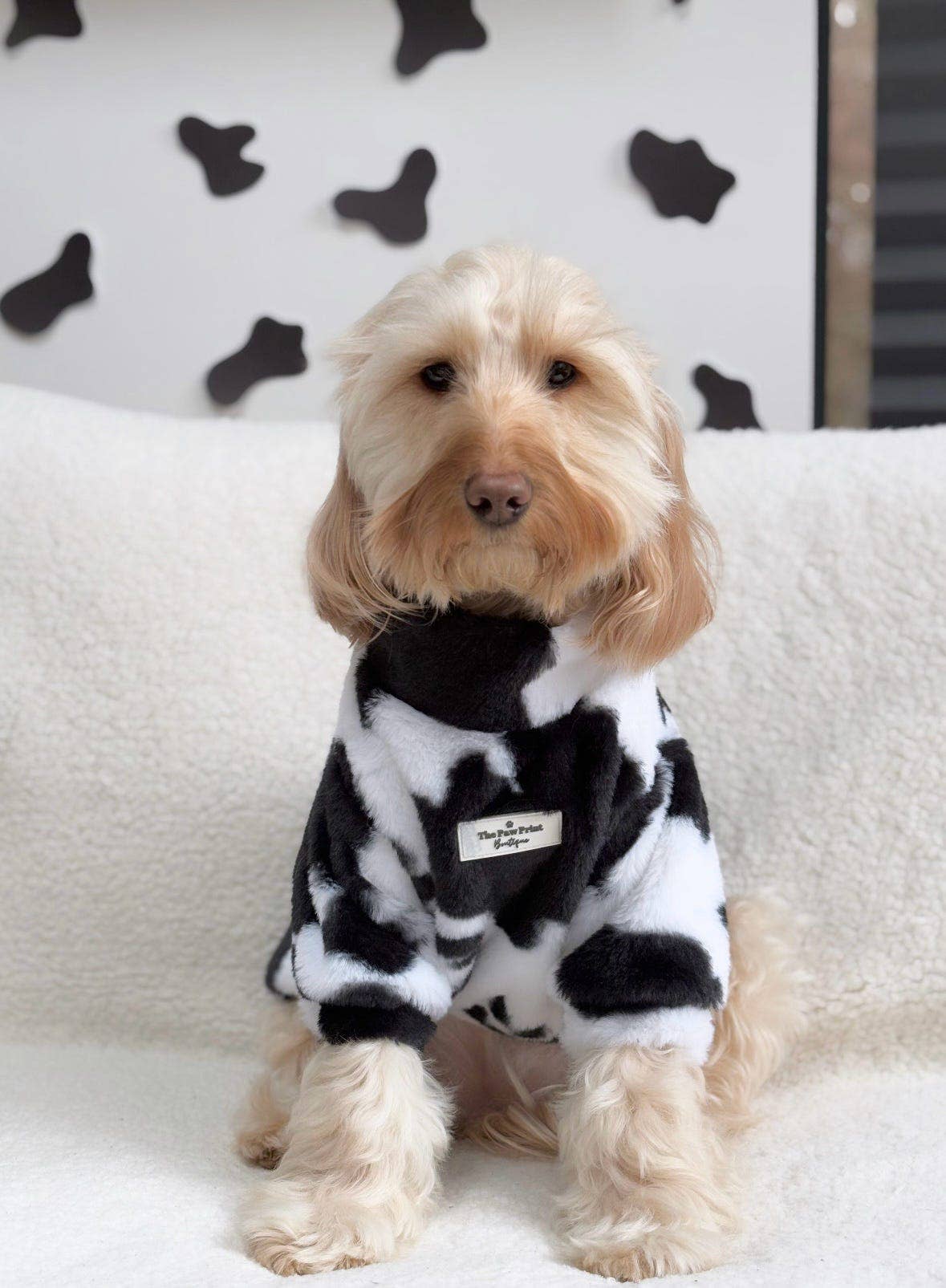 The Paw Print Boutique - Wholesale Pet Coat - Dog - The Cow Print Fluffy & Fabulous Fleece5