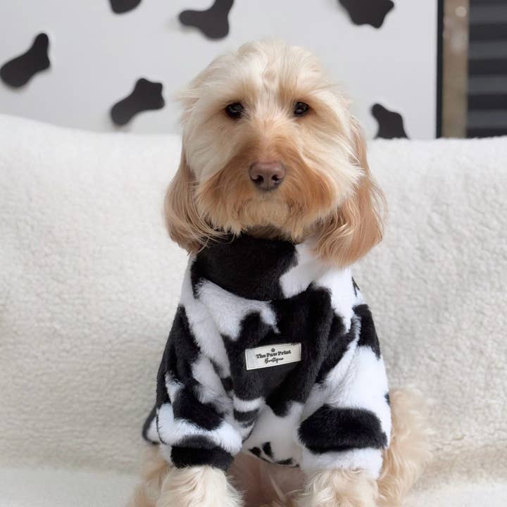 The Paw Print Boutique - Wholesale Pet Coat - Dog - The Cow Print Fluffy & Fabulous Fleece5