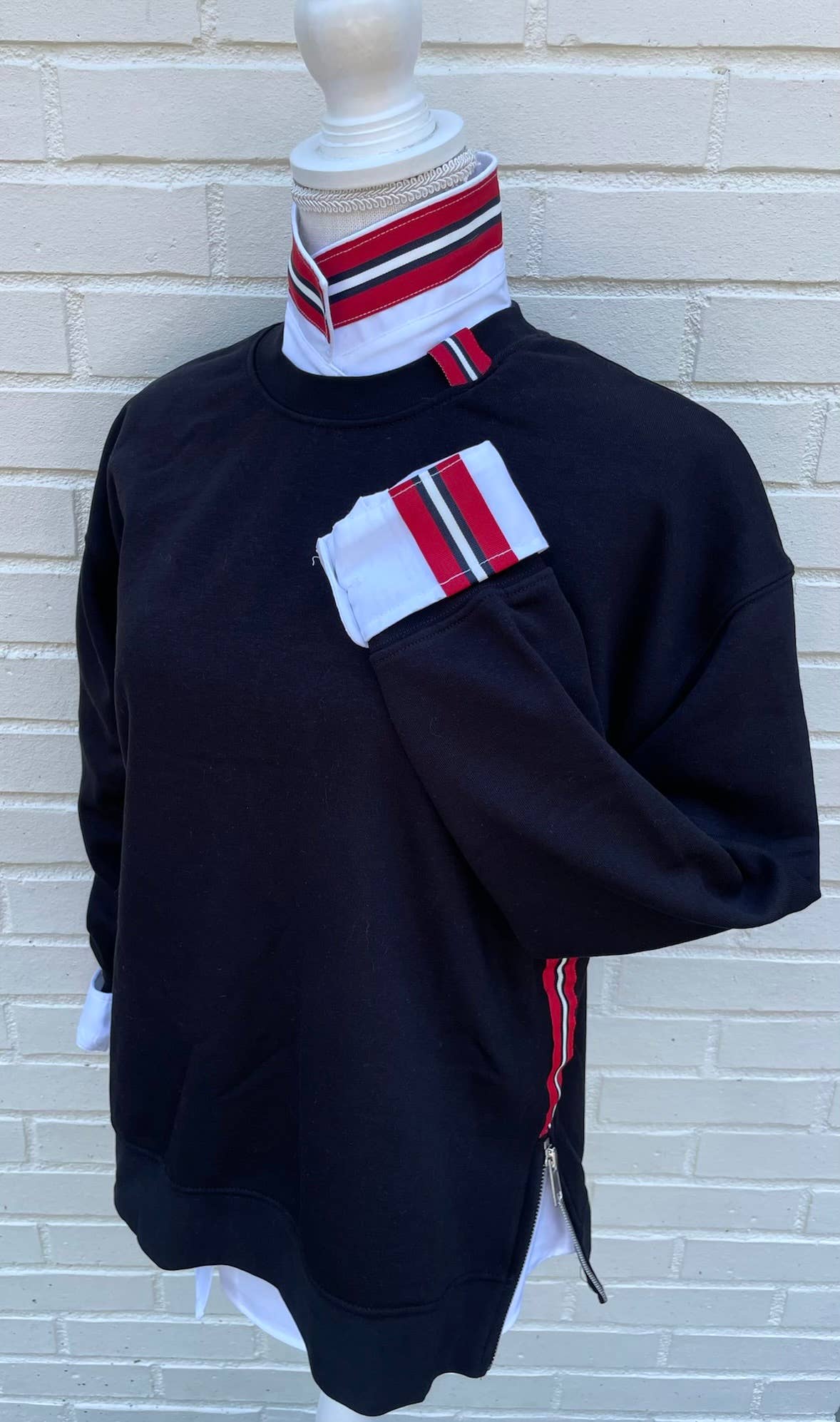 Casie 2 - White Ox w/Red, White & Black  Stripe Ribbon for wholesale on Faire3