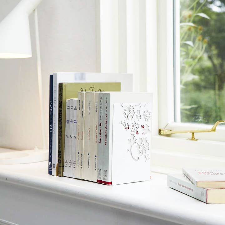 Yamazaki Home - Wholesale Bookend - Kirie Bookends (Set of 2) - Steel - Small