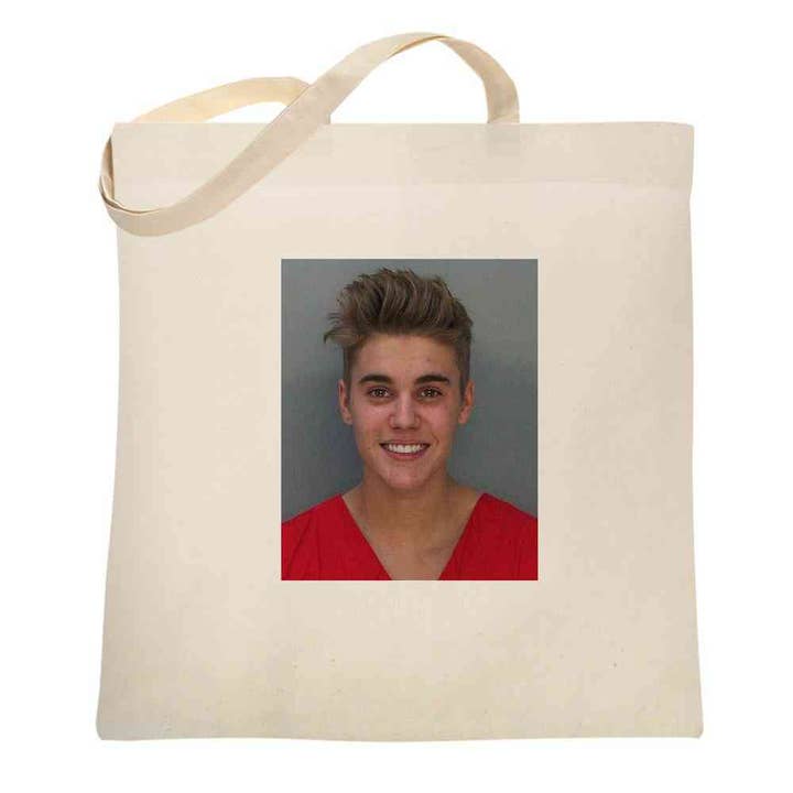 Pop Threads - Wholesale Tote Bag - Unisex - Jail Is Not A Cool Place To Be Celebrity Mugshot Tote Bag